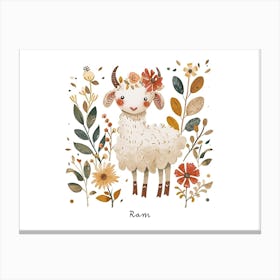 Little Floral Ram 3 Poster Canvas Print