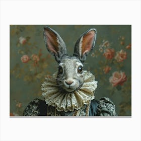 Absurd Bestiary: From Minimalism to Political Satire.Rabbit Portrait Canvas Print