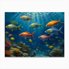 Fishes In The Ocean Canvas Print