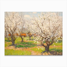 Apple Orchard Blooms Painting Canvas Print