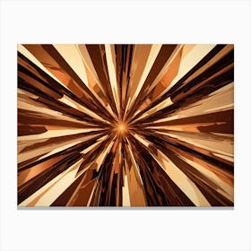 Abstract Image Of A Series Of Radiating Lines In Shades Of Brown And Beige Canvas Print