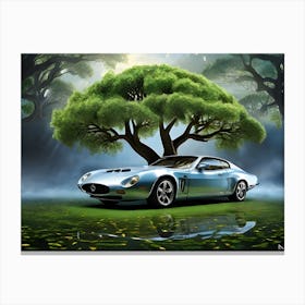 Car In The Forest Canvas Print