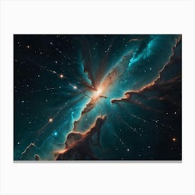 Abstract Image Of A Vibrant And Colorful Nebula With Swirling Gas And Dust, Creating A Sense Of Cosmic Beauty And Wonder Canvas Print