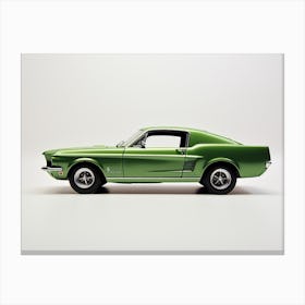 Toy Car 67 Ford Mustang Coupe Green Canvas Print