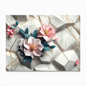 Marble Flowers 3 Canvas Print