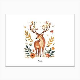 Little Floral Elk 1 Poster Canvas Print