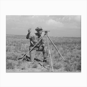 Fsa (Farm Security Administration) Client Running A Line With Transit, This Is A New Way Of Working Off Grants; Better Canvas Print