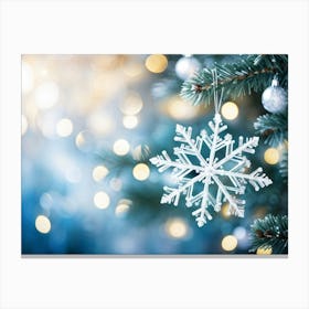 Abstract Decoration Of A Snowflake Structure Dominated By A Sparkling Excessively Blinding Whitenes (2) Canvas Print