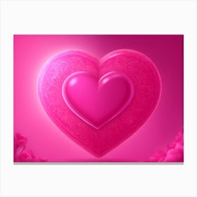 A Glowing Pink Heart Vibrant Horizontal Composition 94 Canvas Print