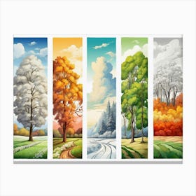 Autumn Banners Set Canvas Print