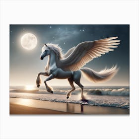 Ethereal Dreamy Birdhorse Fantasy Canvas Print