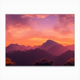 Sunset In The Mountains 9 Canvas Print