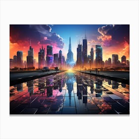 Futuristic Cityscape of Dubai 1 Canvas Print
