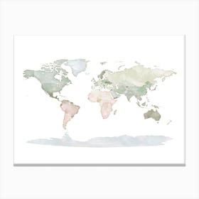 World Map No 129 Canvas Print