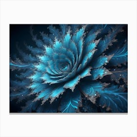 Abstract Image Of A Stylized Flower With Intricate, Swirling Petals Canvas Print