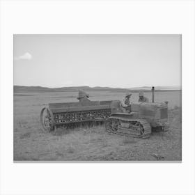 Members Of Fsa (Farm Security Administration) Cooperative Drill, Oneida County, Idaho By Russell Lee Canvas Print