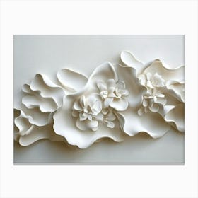 White Flower Wall Art Canvas Print