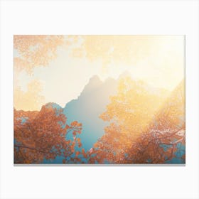 Autumn Trees In The Mountains - Grand Teton National Park Canvas Print