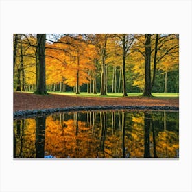 Serene Autumn Reflections 20 Canvas Print