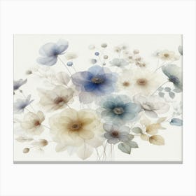 Blue Flowers Dry Bouquet Art Print Canvas Print