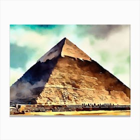 Pyramids Of Giza AI watercolor Canvas Print