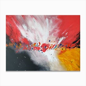Abstract Painting, Acrylic On Canvas, Red Color 1 Canvas Print