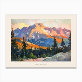 Western Sunset Landscapes Rocky Mountains 2 Poster Canvas Print