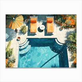 Backyard Pool Delight 4 Canvas Print