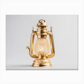 Lantern Vintage Light Lamp Old Fashioned Antique Golden Glass Metal Shiny Canvas Print