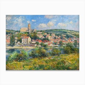 Lakeview Tranquility Painting Inspired By Paul Cezanne Canvas Print