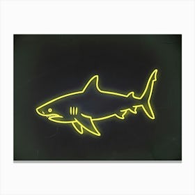 Neon Lemon Shark 3 Canvas Print