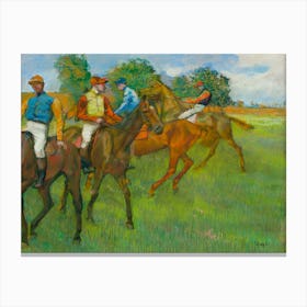 Jockeys On Horses Canvas Print