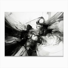 Quantum Entanglement Abstract Black And White 7 Canvas Print