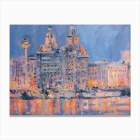 Impressions Of The Liver Building Canvas Print