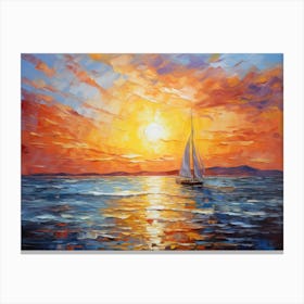 Sunset Sailboat 1 Canvas Print