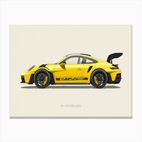 Porsche 911 Gt3 Rs Car Vintage Canvas Print