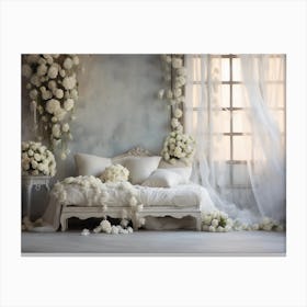 White Flowers In A Room Canvas Print