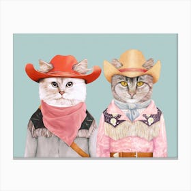 Cowboy Cats 6 Canvas Print