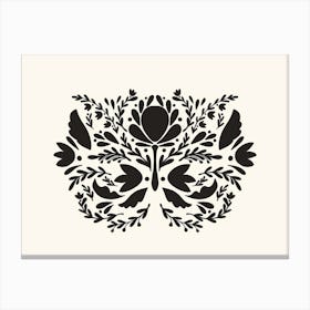 Floral Scandinavian Folk Art 6 Canvas Print