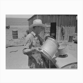 Untitled Photo, Possibly Related To Pouring Gasoline Into Tractor, Large Farm Near Ralls, Texas Canvas Print