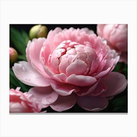 Pink Peonies paintings art print Canvas Print