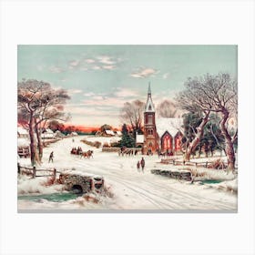 Winter Vintage Painting Canvas Print