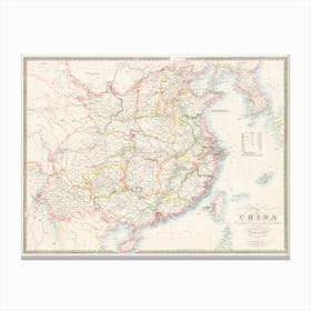 Map Of China (1848) Canvas Print