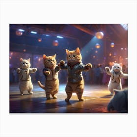 3leonardo Diffusion Xl Cats Dancing In A Space Club Digital Pai 3 Canvas Print