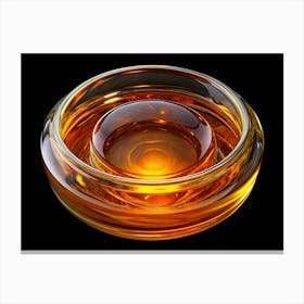 Golden Liquid In A Glass Bowl Canvas Print