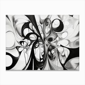 Transformation Abstract Black And White 6 Canvas Print