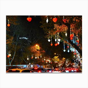 Lights On The Street Canvas Print