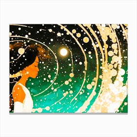 Woman In Space Canvas Print