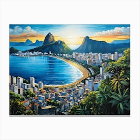 Sunset In Rio art Canvas Print