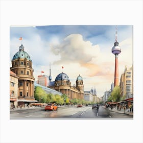 Berlin Watercolor Drawing 1 Canvas Print